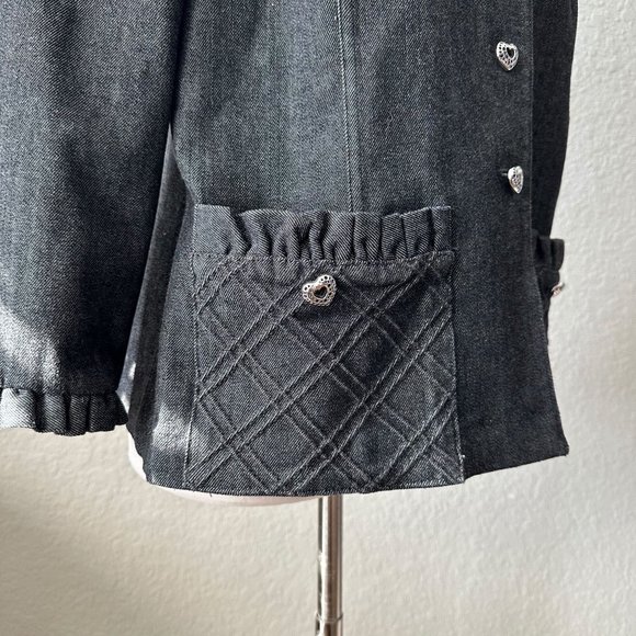 St. John Sport Dark Denim Ruffle Jacket - Picture 5 of 14